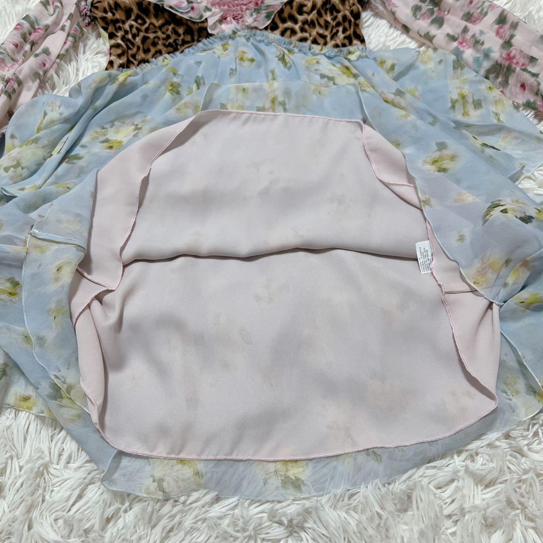 【美品】Blumarine ブルマリン　シルク　ブラウス　総柄　シフォン　花柄