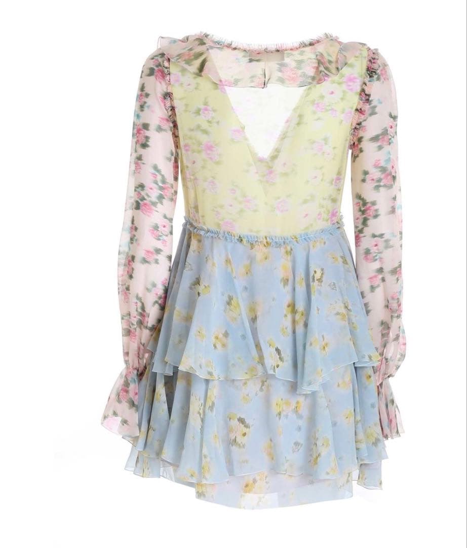 【美品】Blumarine ブルマリン　シルク　ブラウス　総柄　シフォン　花柄