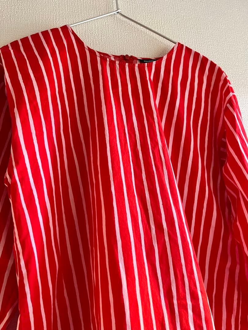 ✨美品✨marimekko ピッコロ長袖チュニックシャツ38 赤・白