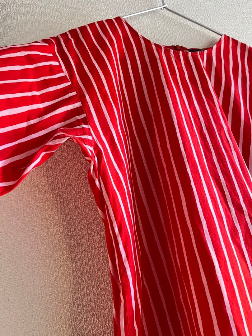 ✨美品✨marimekko ピッコロ長袖チュニックシャツ38 赤・白