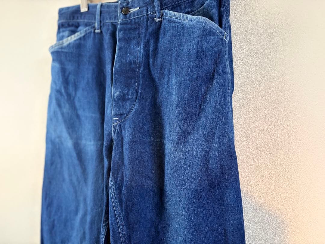 COMOLI デニムワイドパンツ 日本製 100%コットン 　ストレートパンツ