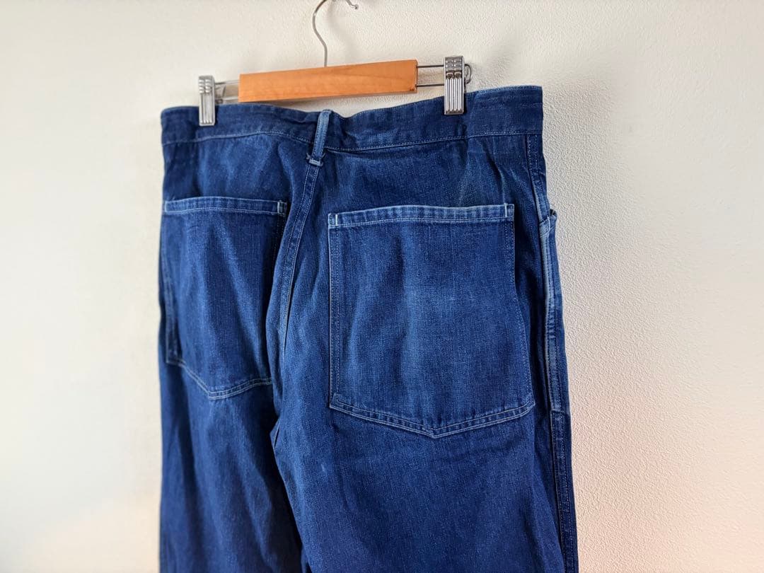 COMOLI デニムワイドパンツ 日本製 100%コットン 　ストレートパンツ