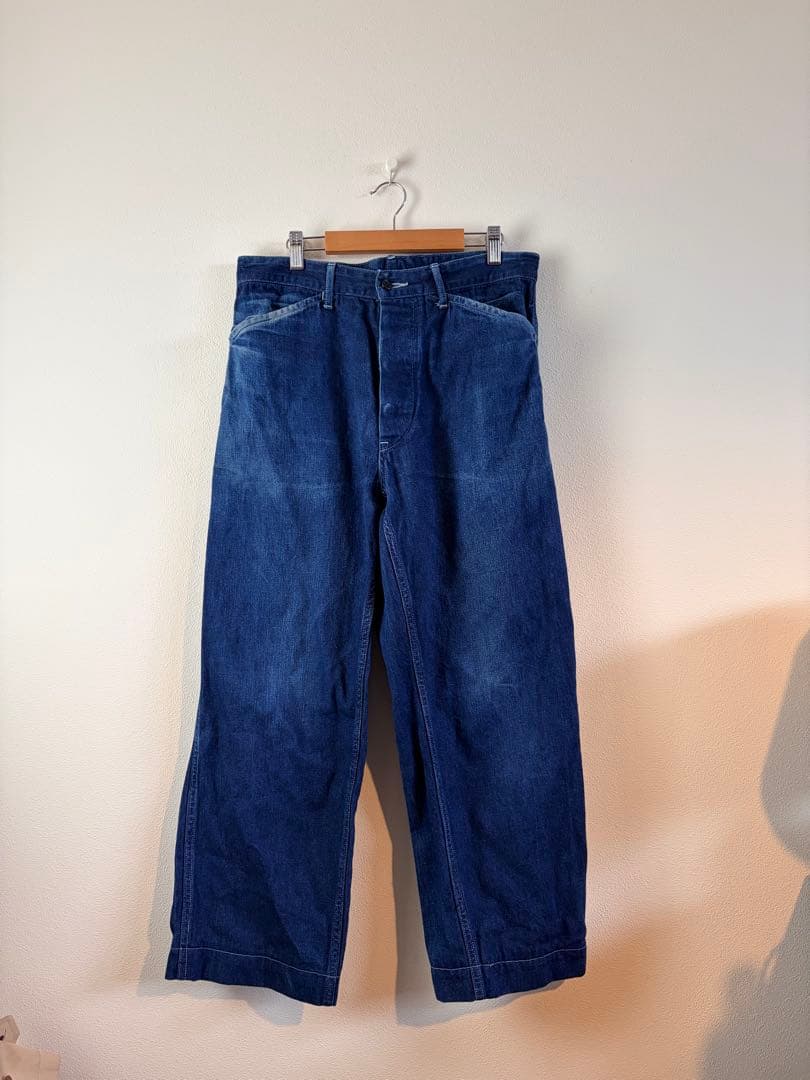 COMOLI デニムワイドパンツ 日本製 100%コットン 　ストレートパンツ