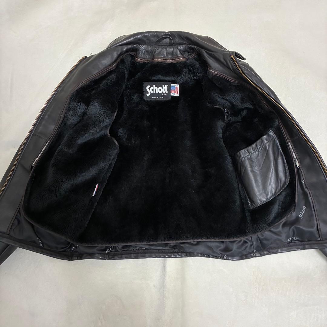 Schott AT101 USA製 40 美品 ライナー付