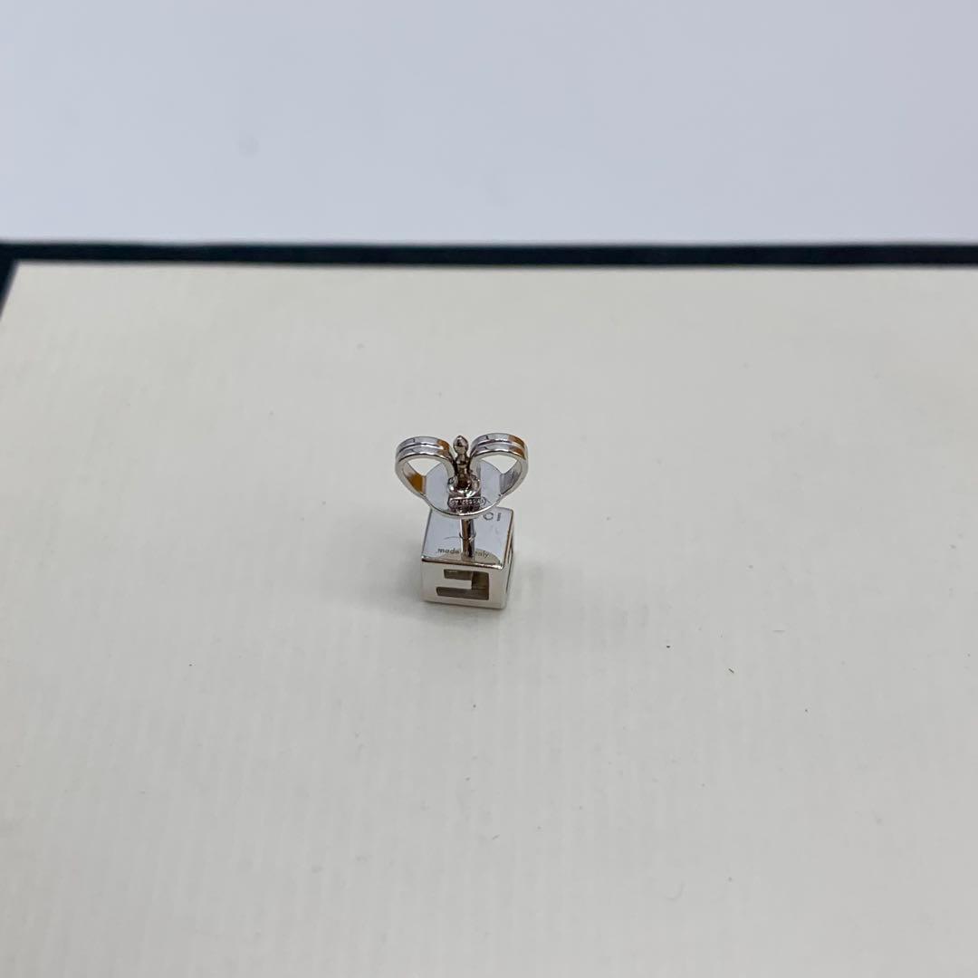 【美品/希少/洗浄済】GUCCI ピアス　K18WG スクエア　ホワイトゴールド