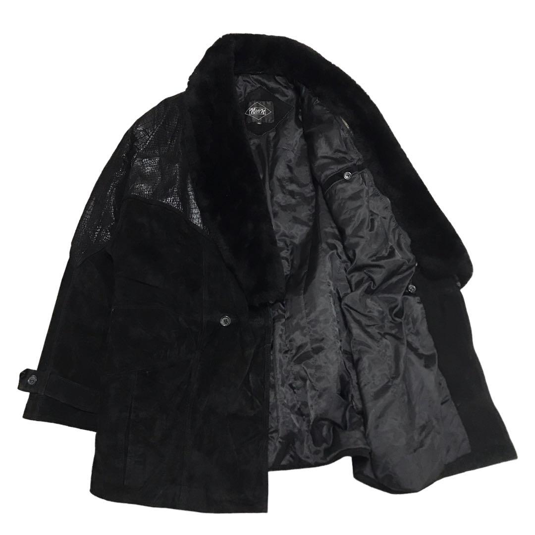 NEON VINTAGE デザイン レザージャケット ブラック 彼岸 HIGAN
