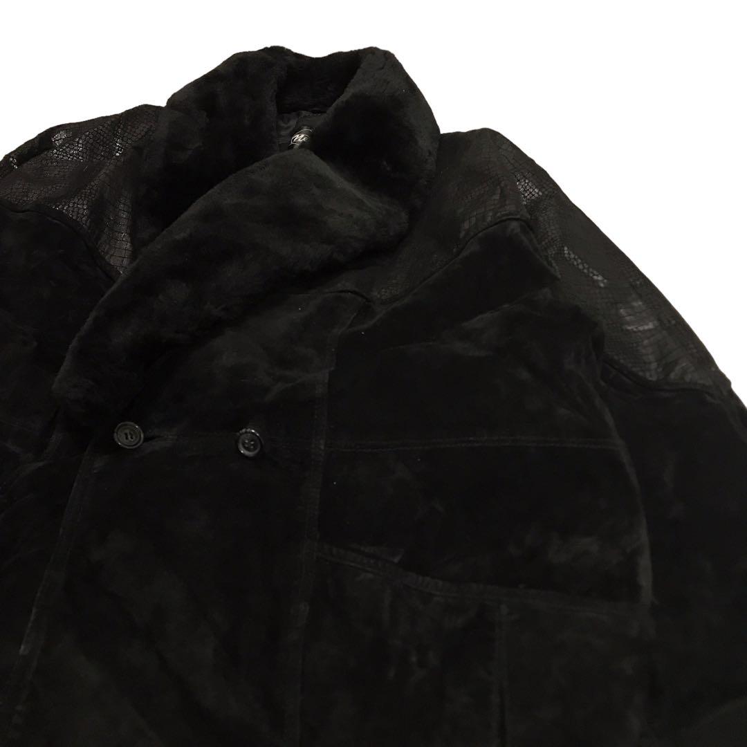 NEON VINTAGE デザイン レザージャケット ブラック 彼岸 HIGAN
