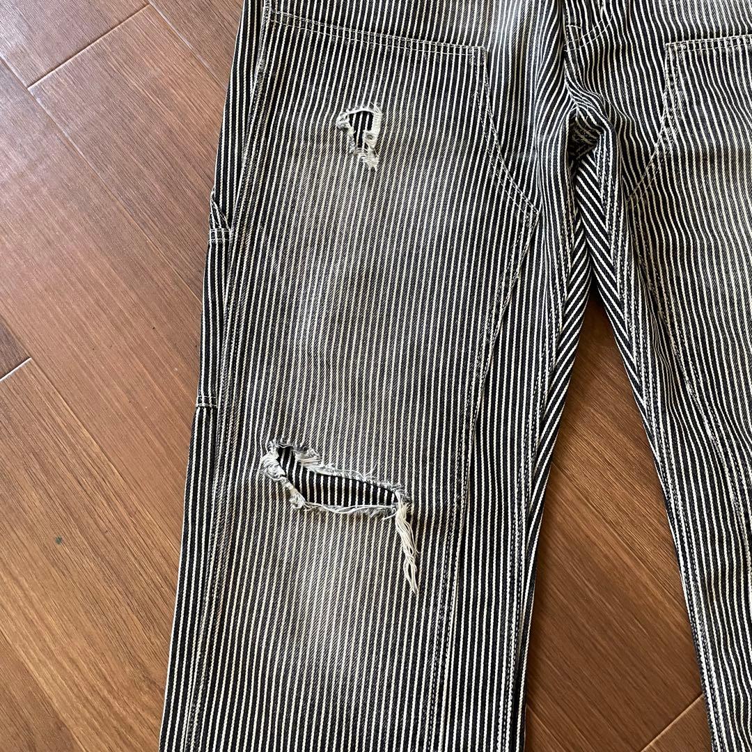 SWAGGER ダブルニー ヒッコリー ダメージ加工 ワークパンツ　30