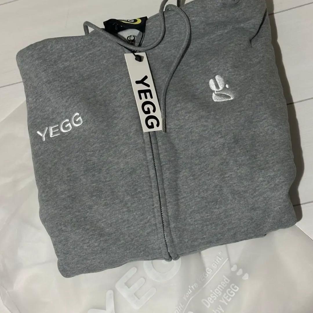 新品タグ付き YEGG Wing hoodie パーカー フーディー グレー