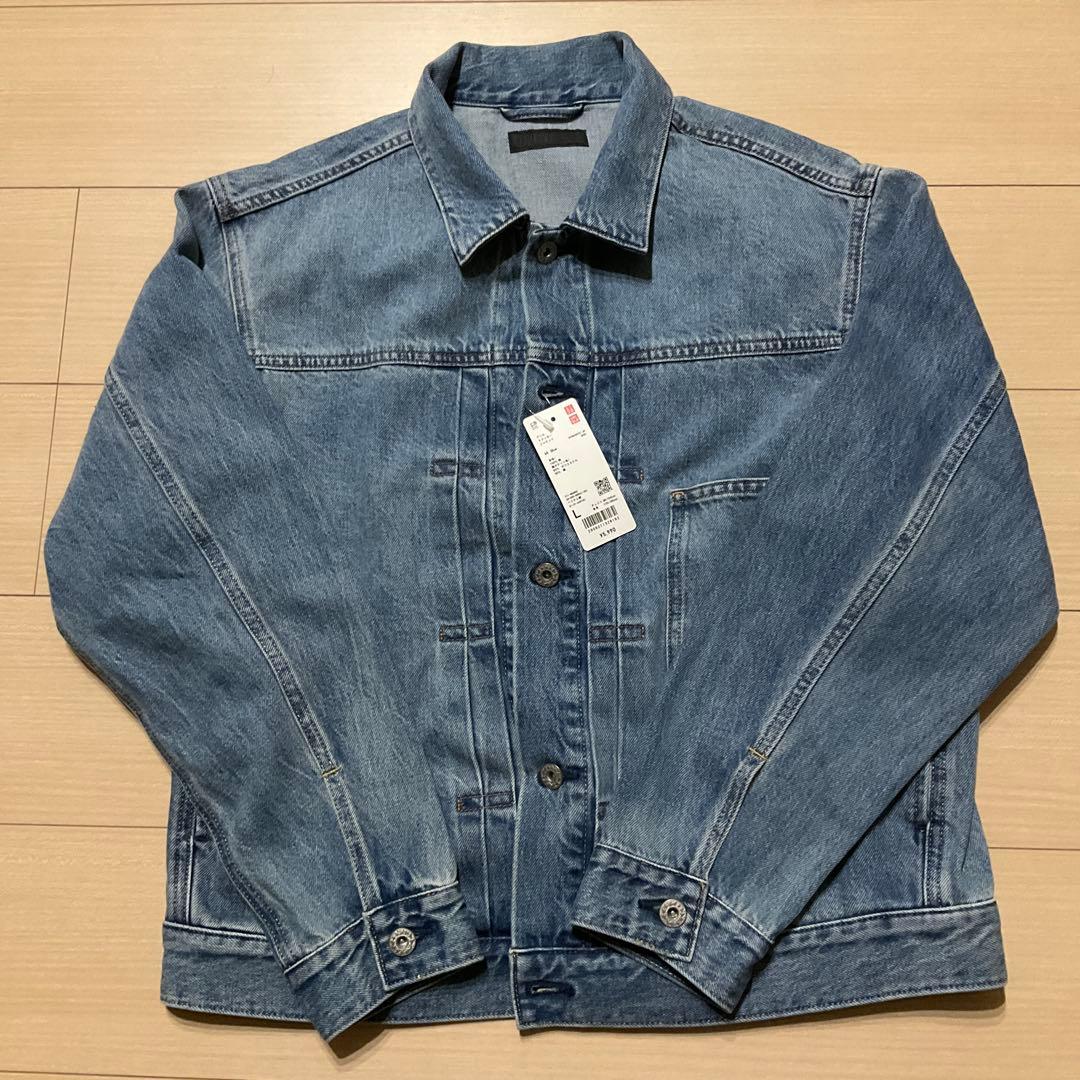 【新品未使用】UNIQLO デニムトラッカージャケット 64 BLUE Lタグ付