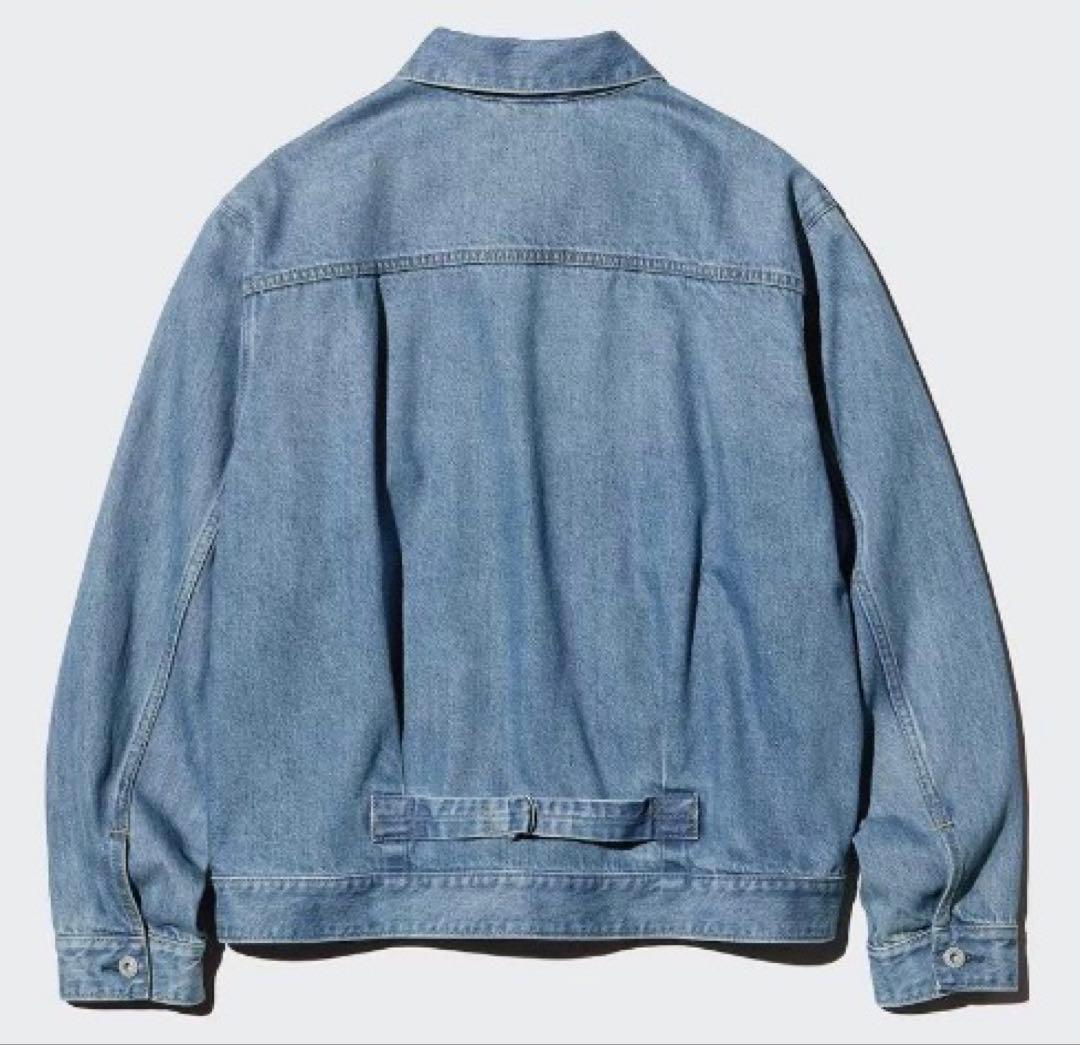 【新品未使用】UNIQLO デニムトラッカージャケット 64 BLUE Lタグ付