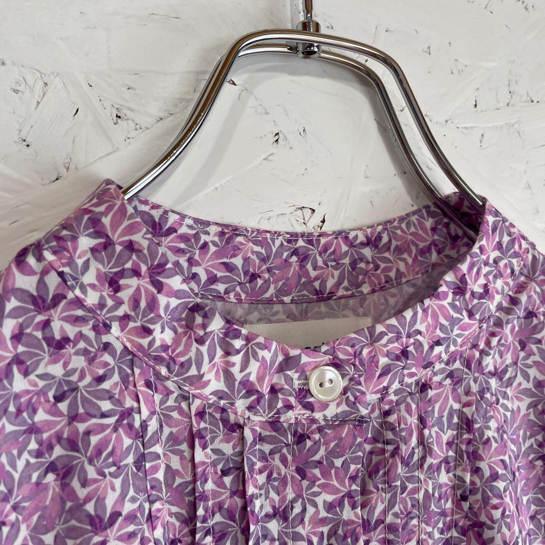 新品未使用タグ付き　liberty【sosotto】バンドカラーコットンシャツ