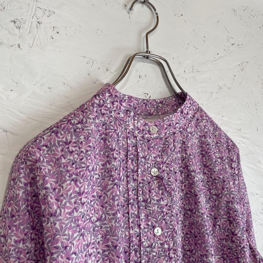 新品未使用タグ付き　liberty【sosotto】バンドカラーコットンシャツ