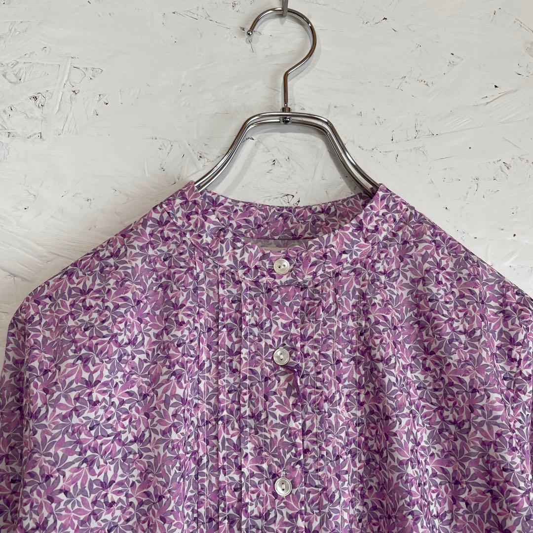 新品未使用タグ付き　liberty【sosotto】バンドカラーコットンシャツ