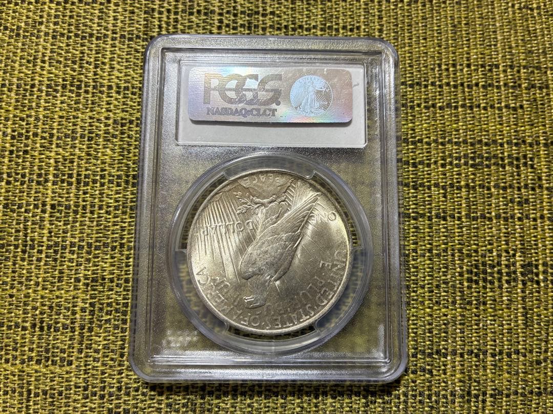 【PCGS鑑定済】1923年 アメリカ ピースダラー 1ドル銀貨 MS62