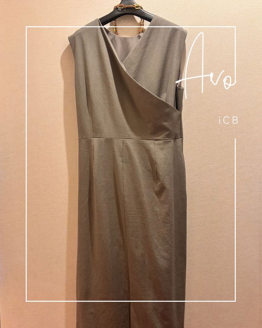 美品 iCB ノースリーブ ワンピース 42 品のあるグレー ジャケット相性◎