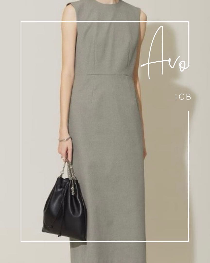 美品 iCB ノースリーブ ワンピース 42 品のあるグレー ジャケット相性◎
