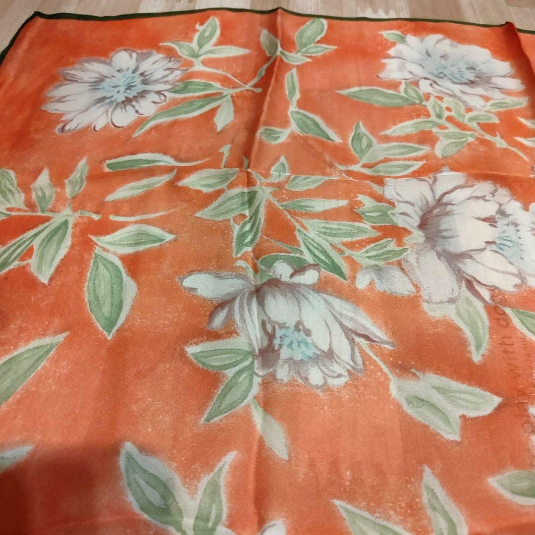 Ralph Lauren 新品未使用オレンジ花柄スカーフ パープルレーベル