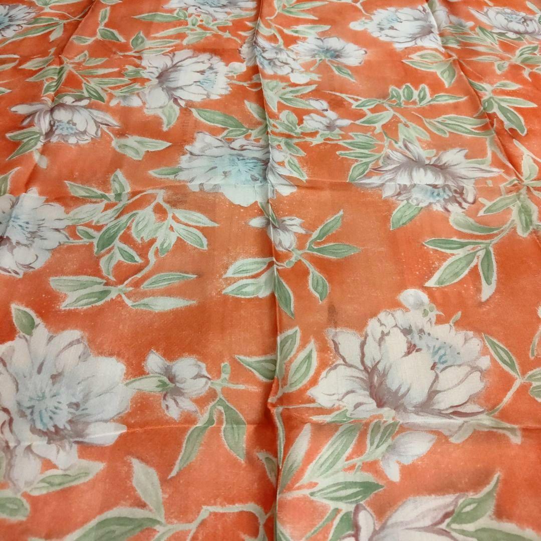 Ralph Lauren 新品未使用オレンジ花柄スカーフ パープルレーベル