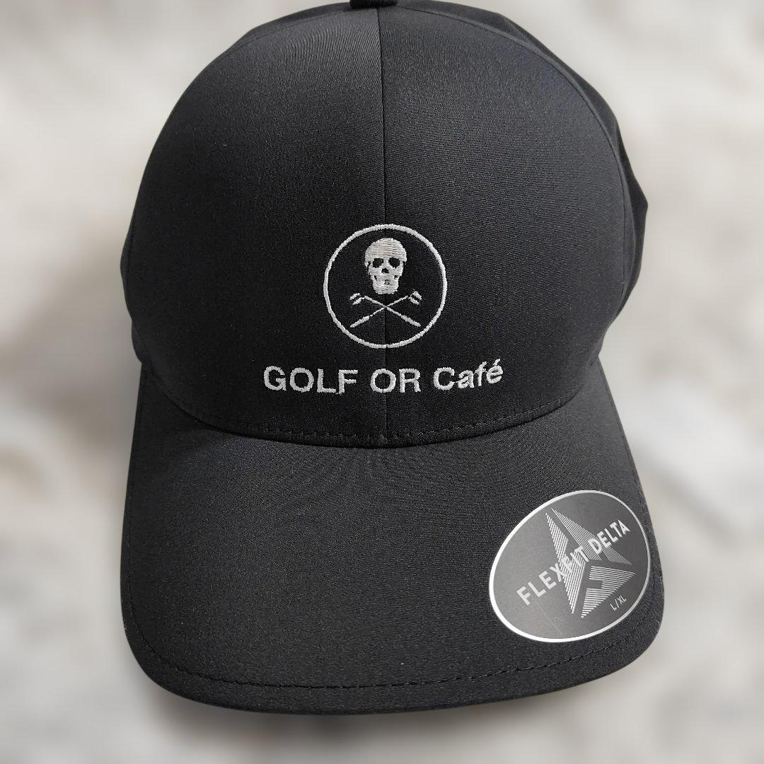 【新品タグ付】マークアンドロナ スカルロゴ GOLF OR Cafe黒 L/XL