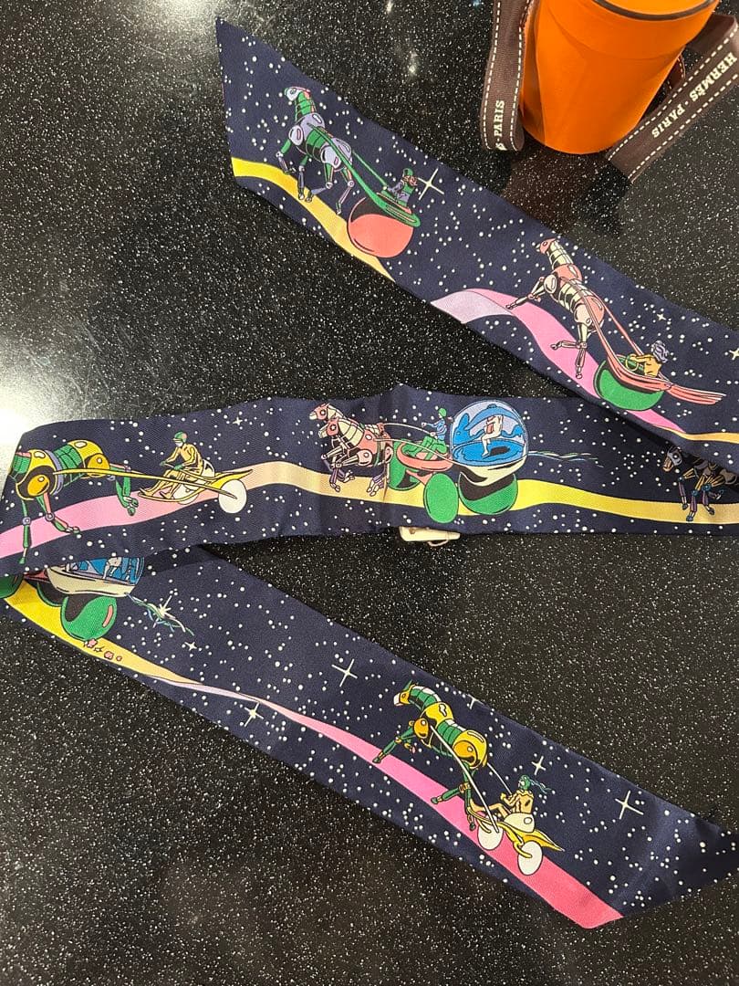 ◆新品未使用◆エルメス HERMES ツイリー　スペースダービー　ネイビー