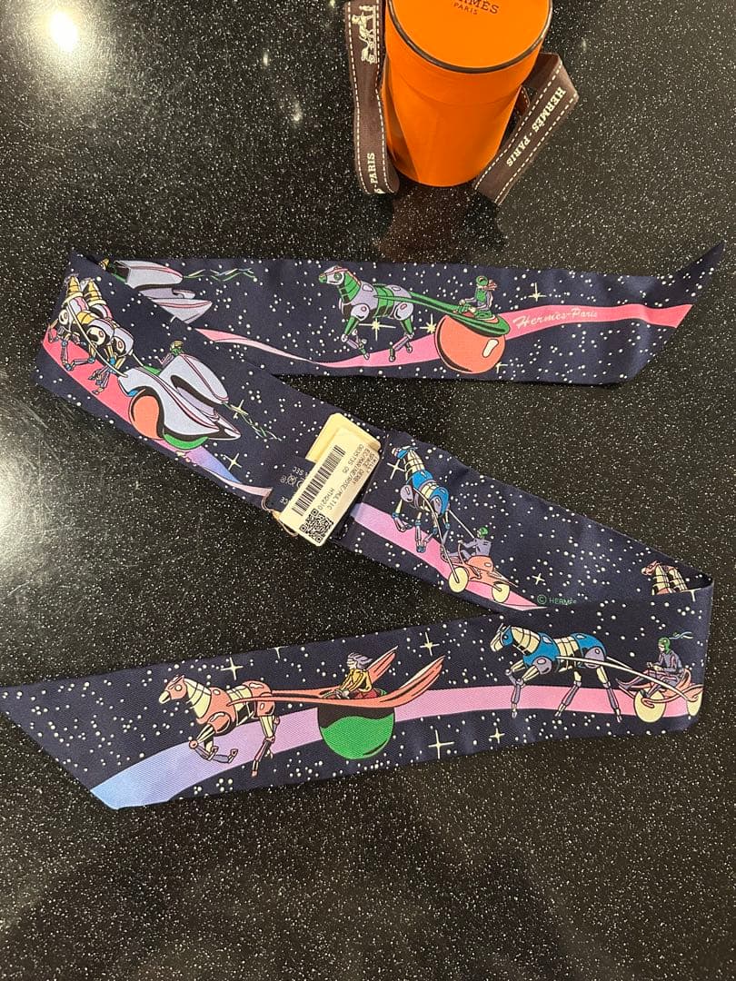 ◆新品未使用◆エルメス HERMES ツイリー　スペースダービー　ネイビー