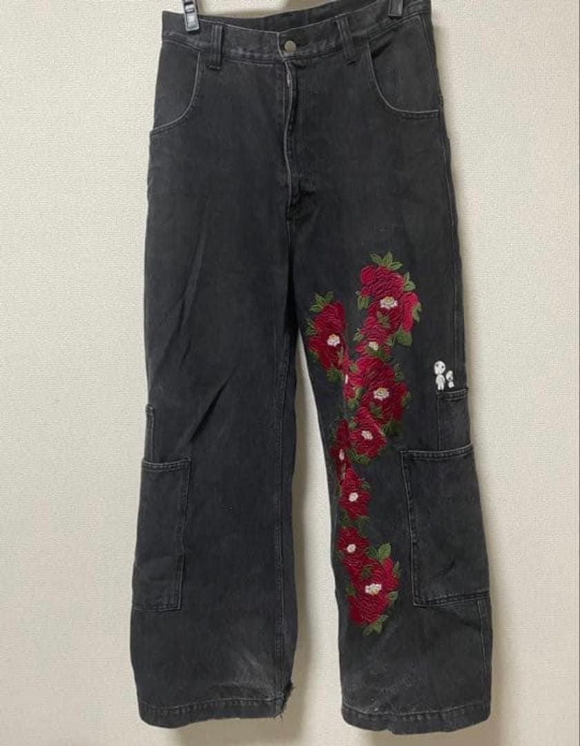 GEN IZAWA バギーデニム 刺繍 super baggy denim