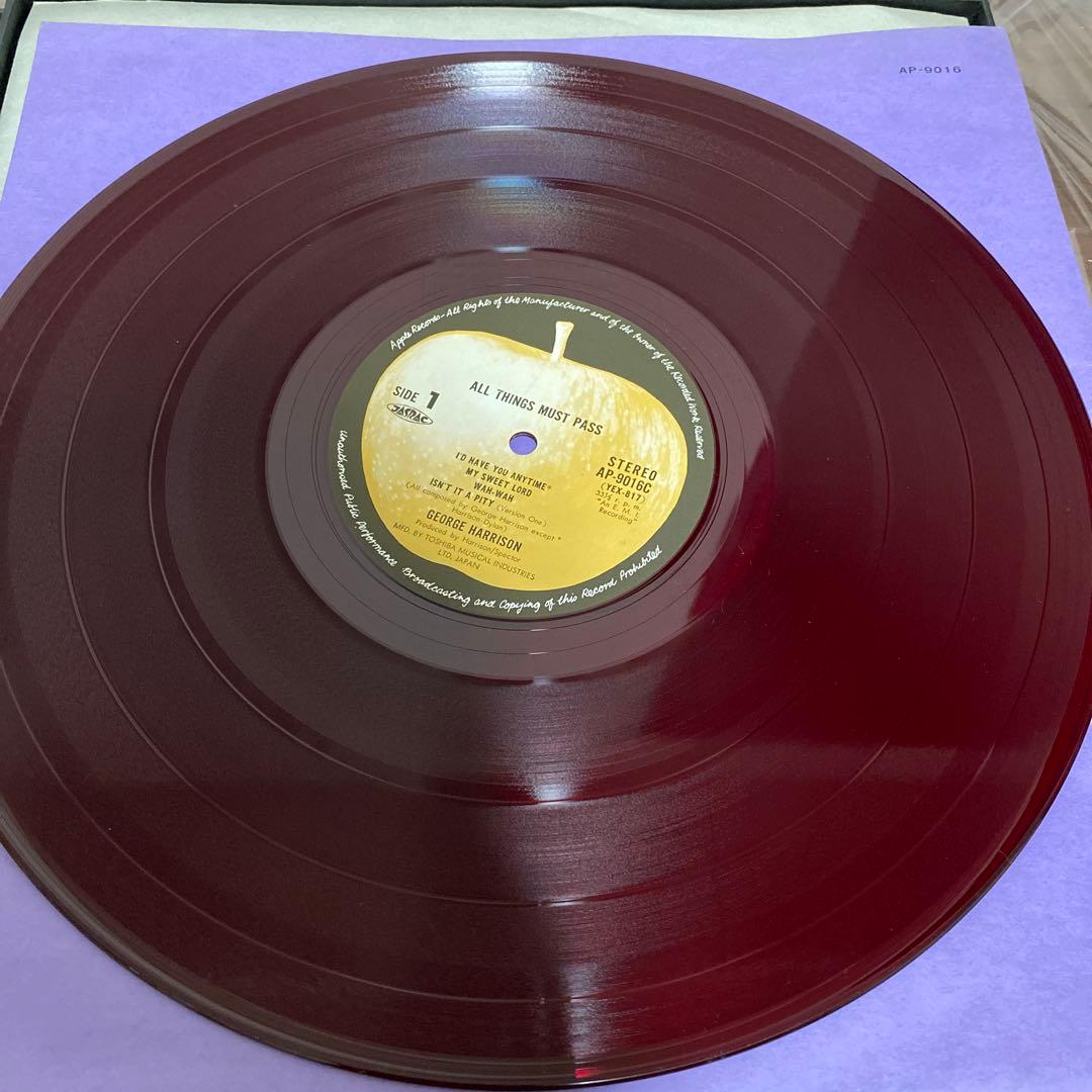 ジョージハリスン　ALL THINGS MUST PASS レコード 赤盤