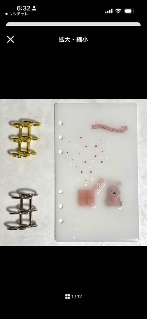 ✨しなもん୨୧ ✨A6 アクリルレジンバインダー　リング付き×3セット