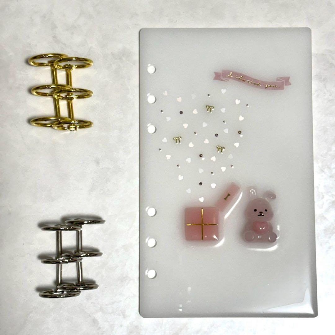 ✨しなもん୨୧ ✨A6 アクリルレジンバインダー　リング付き×3セット