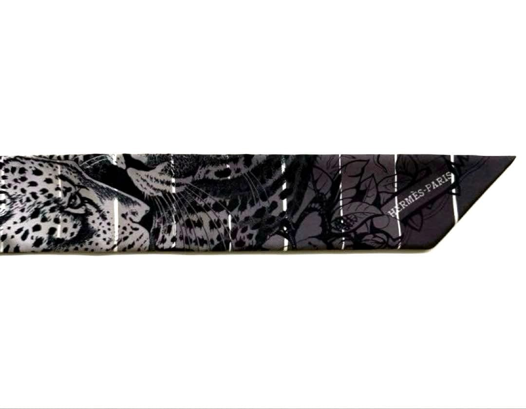 希少 新品未使用 お洒落 エルメス ツイリー ジャングルラブレインボー モノクロ