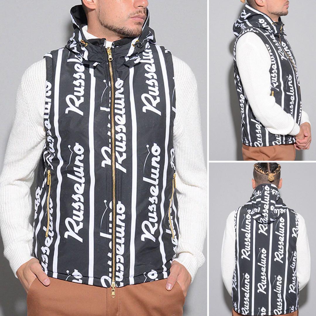 新品 ラッセルノ ゴルフ 2Way リバーシブル ベスト ブラック XL 6