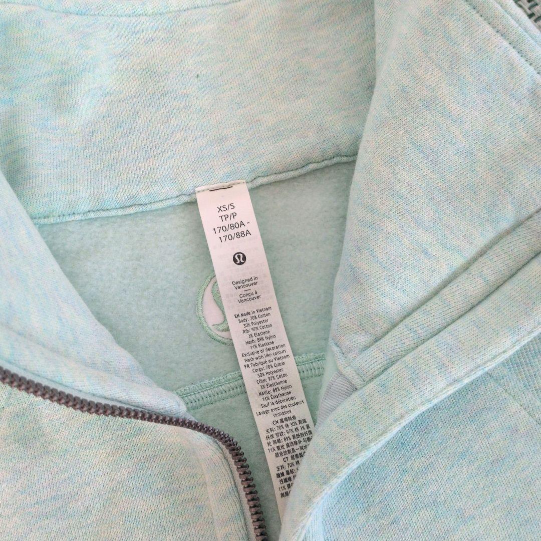 lululemonルルレモン scubaオーバーサイズXS/S　ミントグリーン