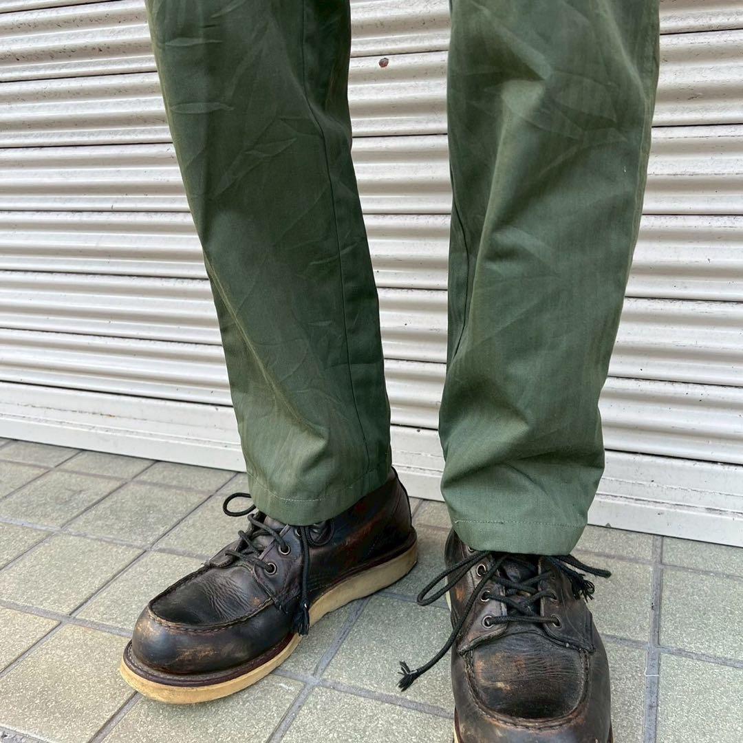 80s 韓国軍 実物 ベイカーパンツ ヘリンボーン W72cm 14号 カーゴ