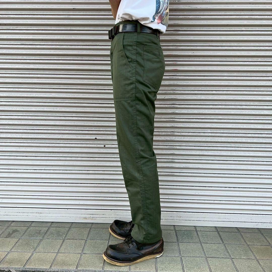 80s 韓国軍 実物 ベイカーパンツ ヘリンボーン W72cm 14号 カーゴ