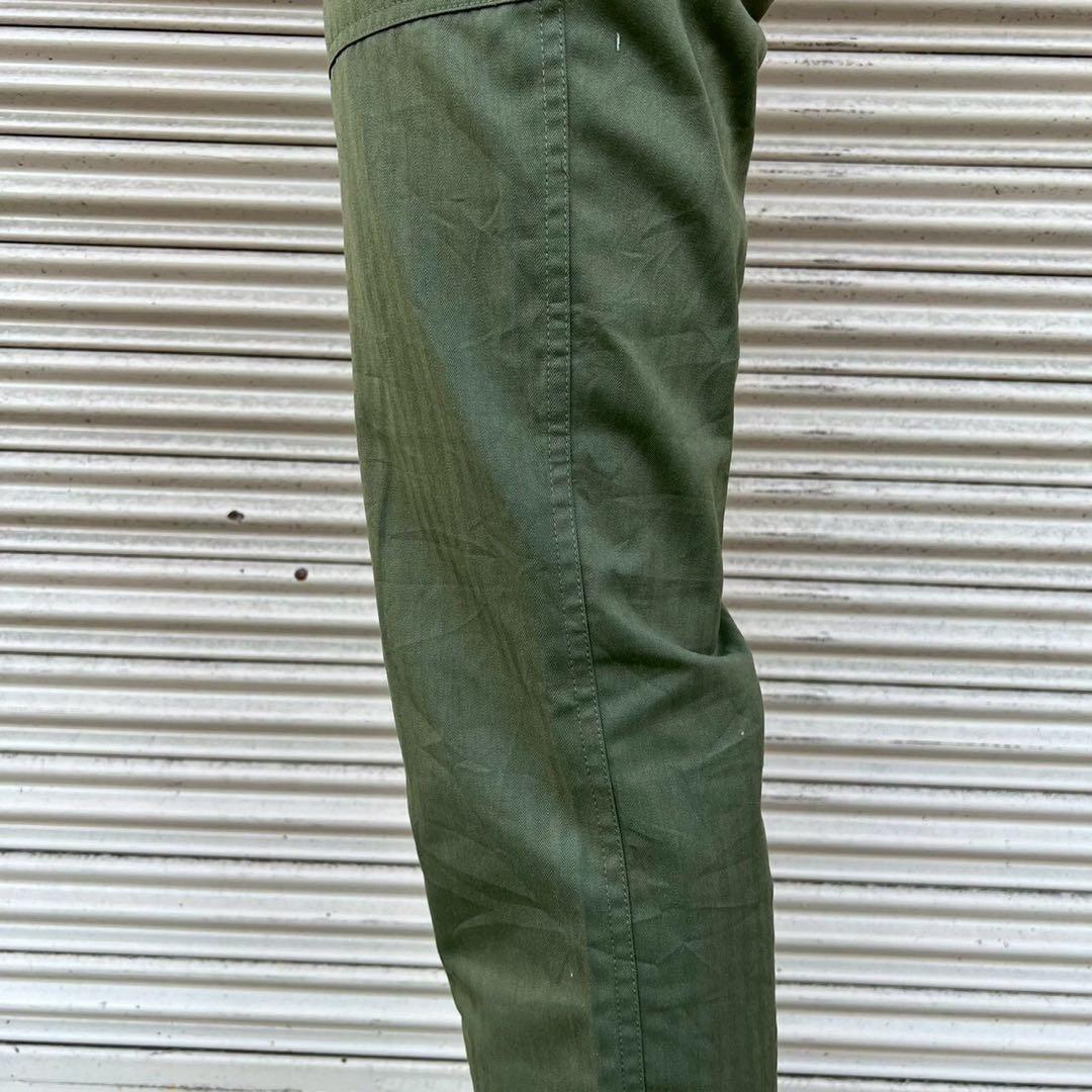 80s 韓国軍 実物 ベイカーパンツ ヘリンボーン W72cm 14号 カーゴ