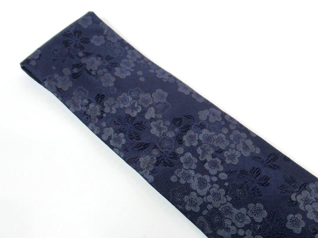 TIEYOURTIE タイユアタイ シルク ネクタイ 織り花柄 ダークネイビー系