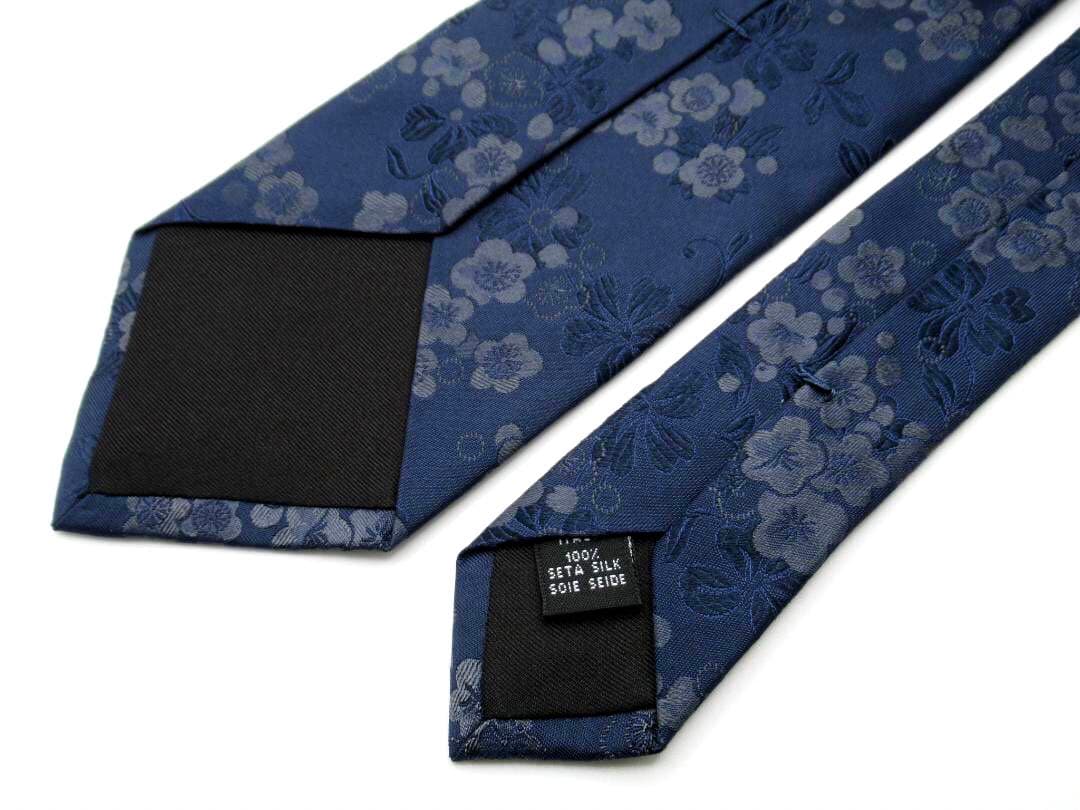 TIEYOURTIE タイユアタイ シルク ネクタイ 織り花柄 ダークネイビー系