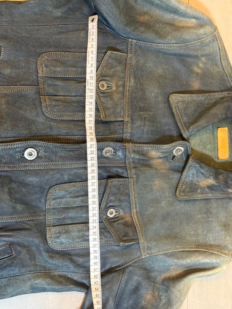 【大幅値下げ】NIKS レザージャケット デニム加工 Mサイズ