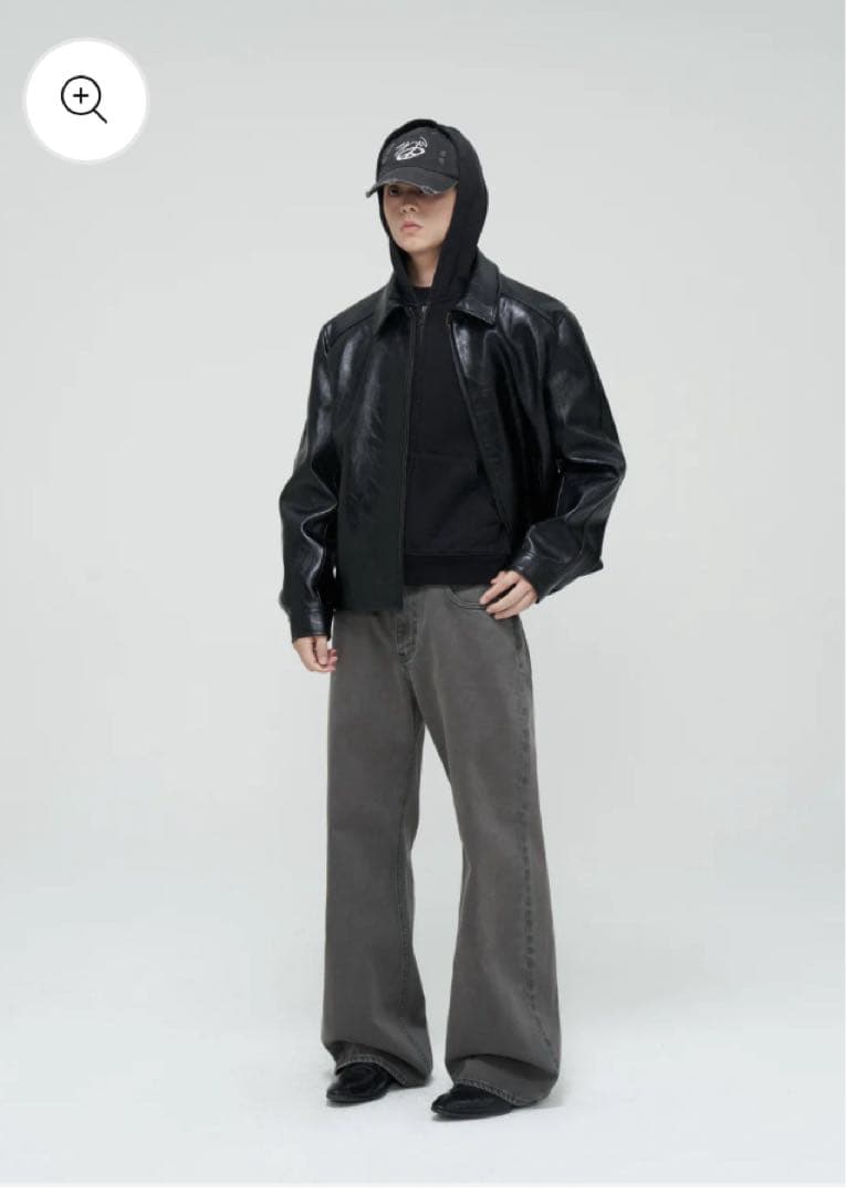 ジャケット・アウター 7HILL Oil Wax Black PU Leather Jacket