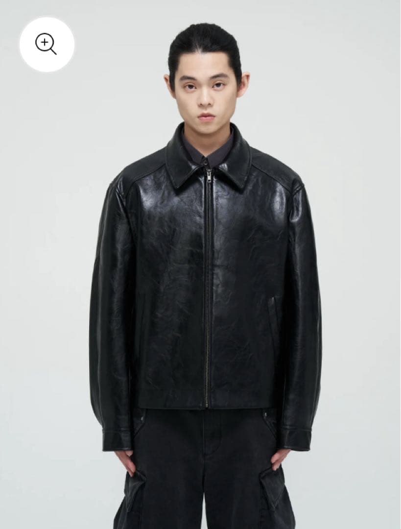 ジャケット・アウター 7HILL Oil Wax Black PU Leather Jacket