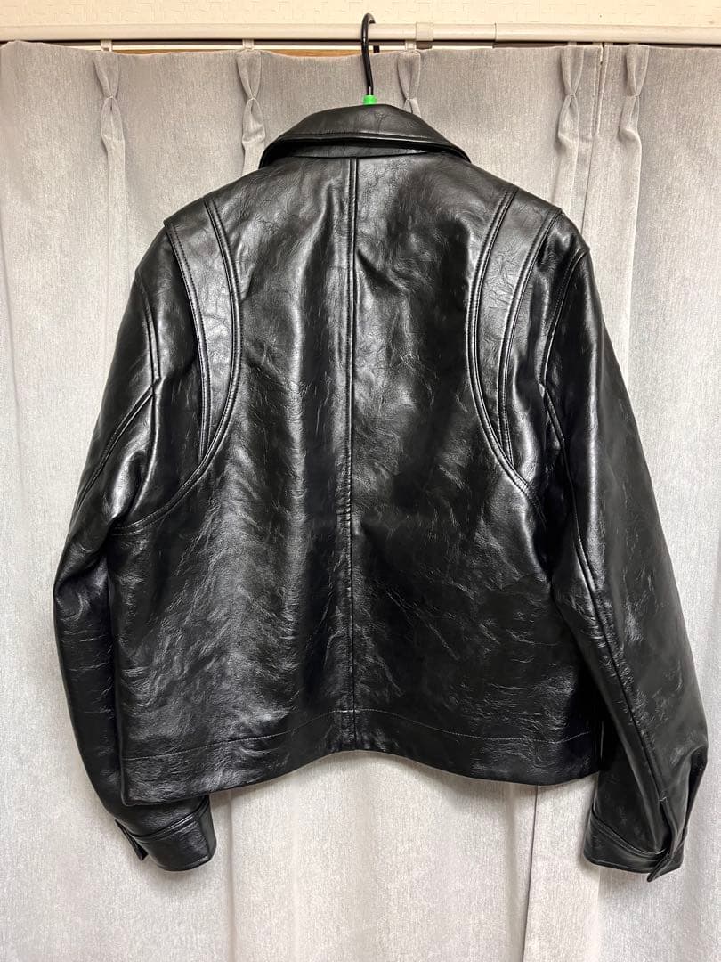 ジャケット・アウター 7HILL Oil Wax Black PU Leather Jacket