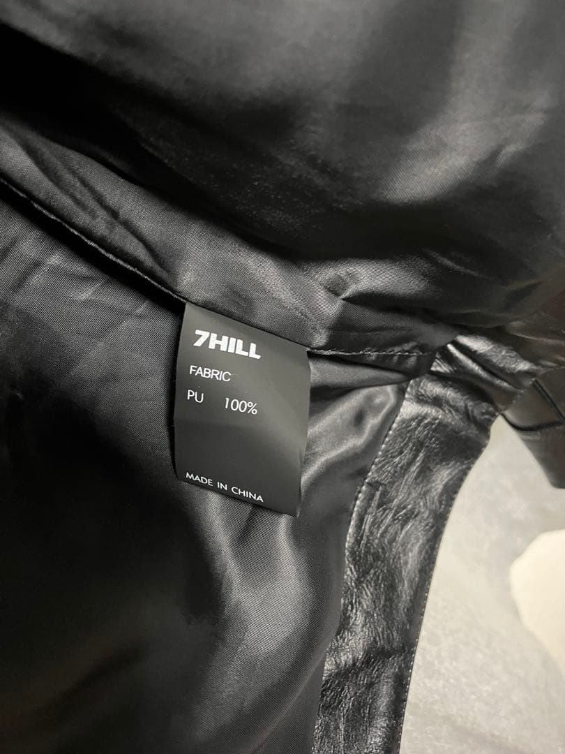ジャケット・アウター 7HILL Oil Wax Black PU Leather Jacket