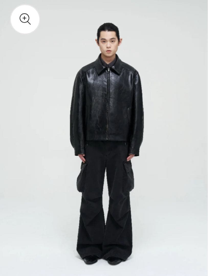 ジャケット・アウター 7HILL Oil Wax Black PU Leather Jacket