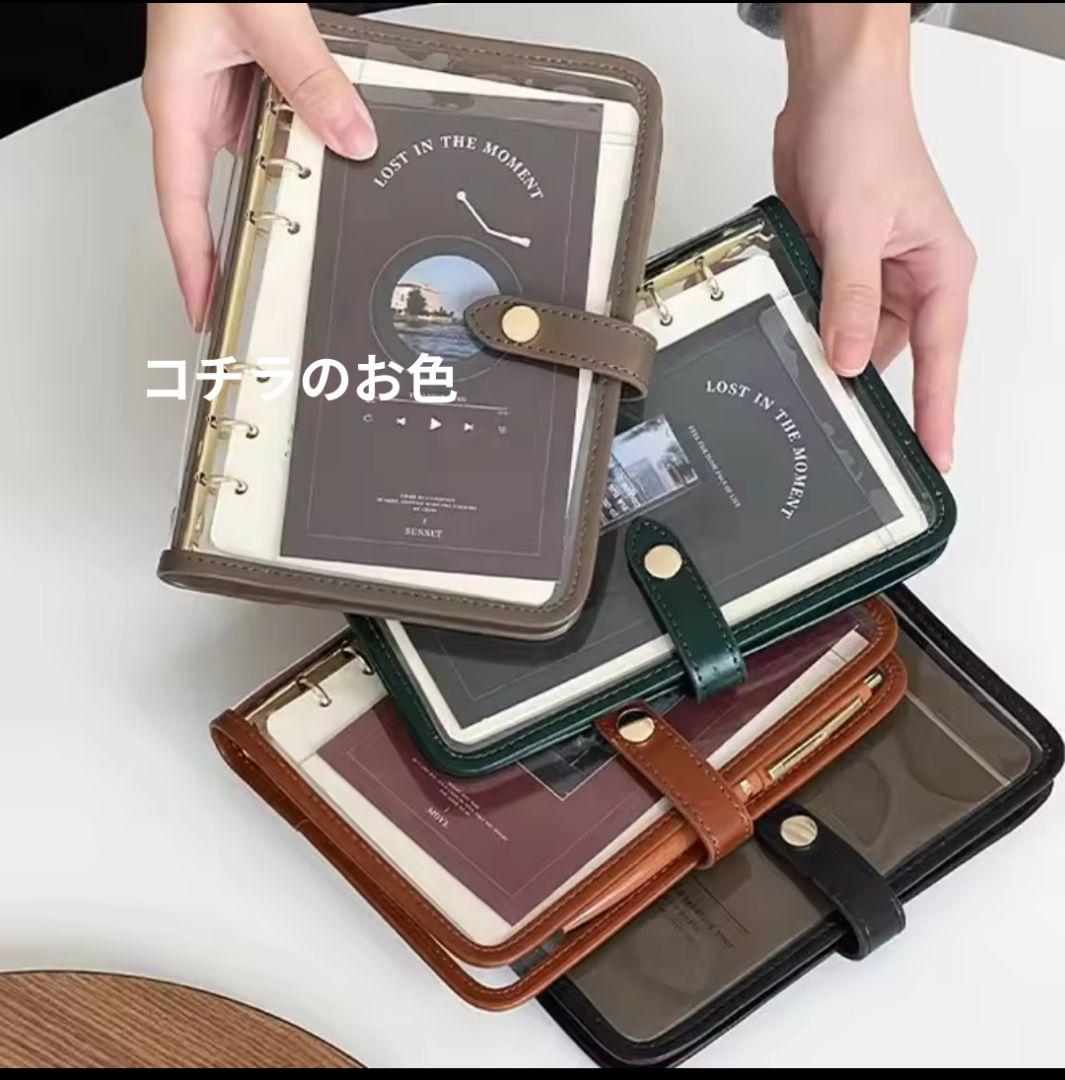さ*き様 大人気！品薄 韓国 セービング 大人可愛いA６バインダー オリーブブラ