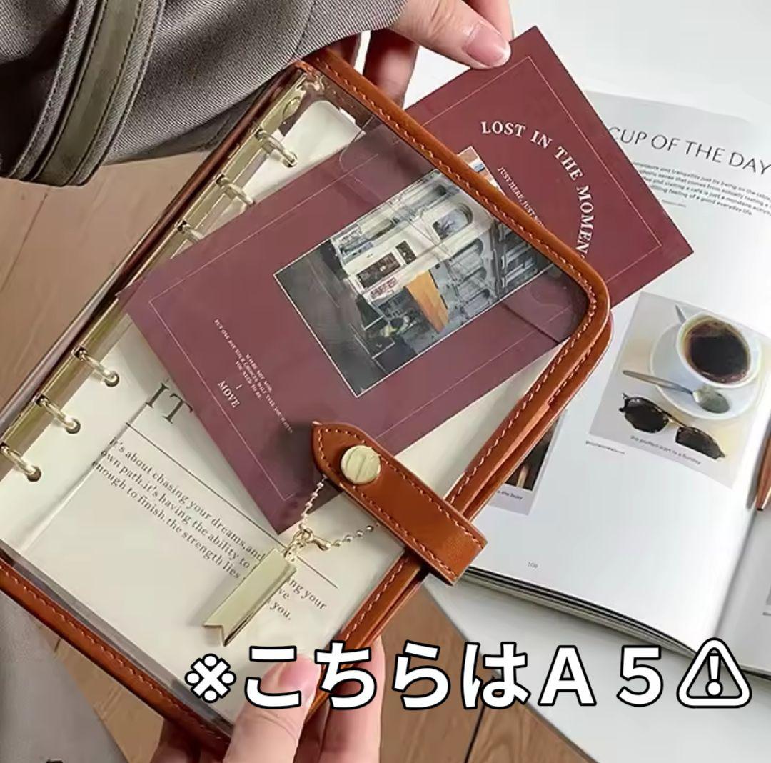 さ*き様 大人気！品薄 韓国 セービング 大人可愛いA６バインダー オリーブブラ