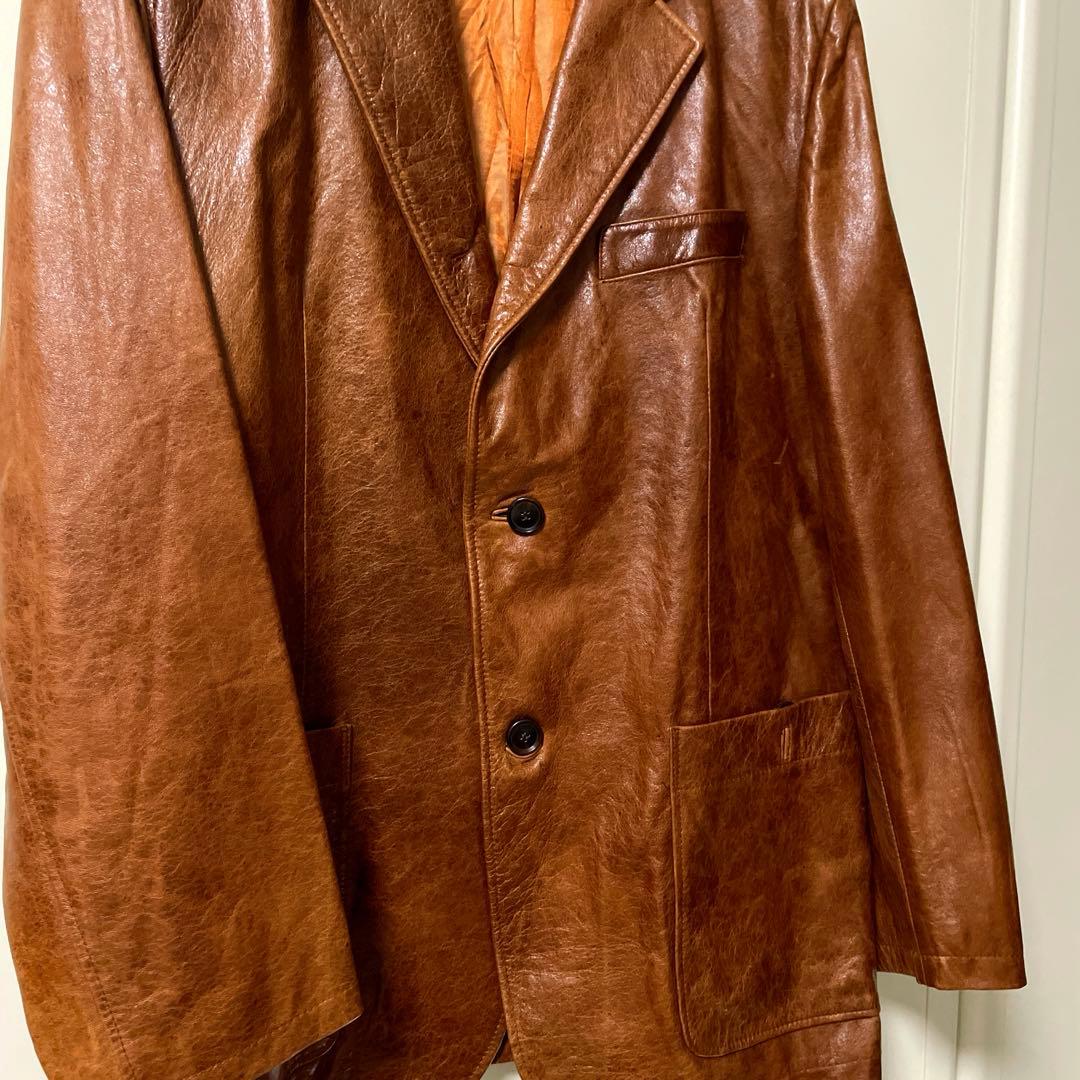 キャメル色のレザージャケットXL