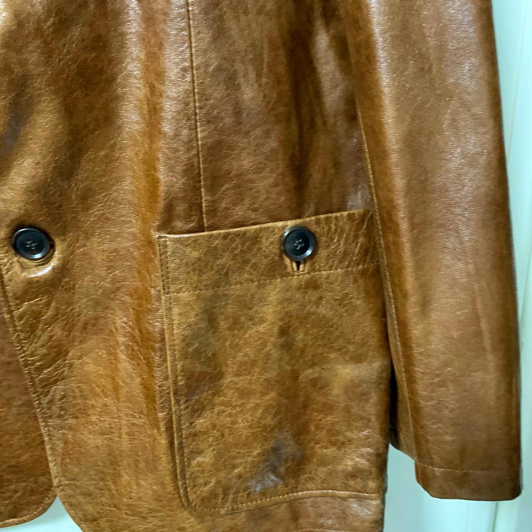 キャメル色のレザージャケットXL