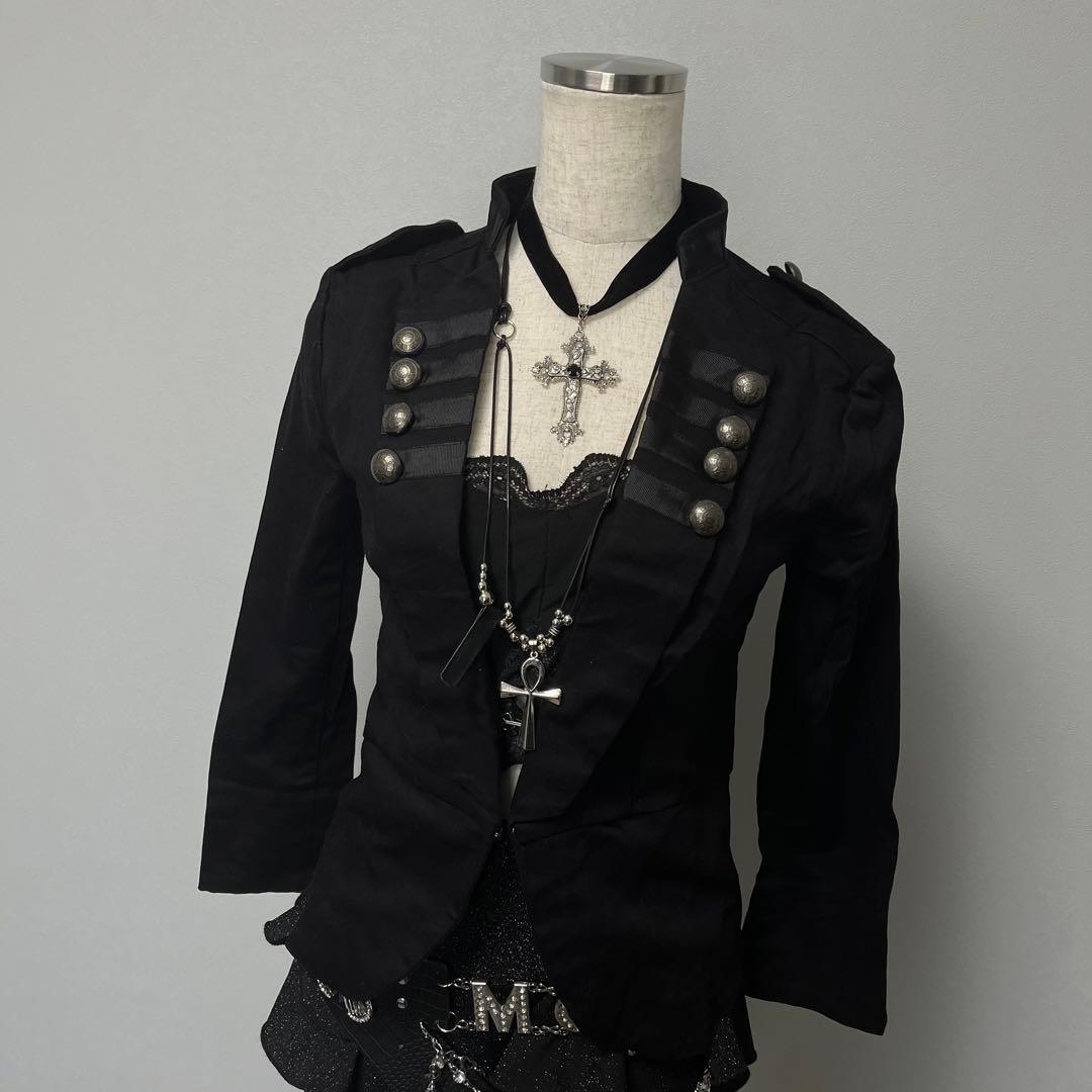 ナポレオン ジャケット 海外ガール ダークコア y2k 退廃的 軍服風