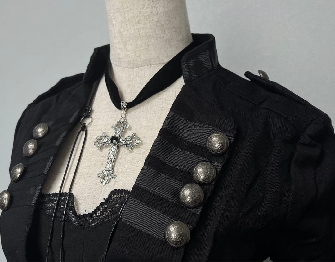 ナポレオン ジャケット 海外ガール ダークコア y2k 退廃的 軍服風